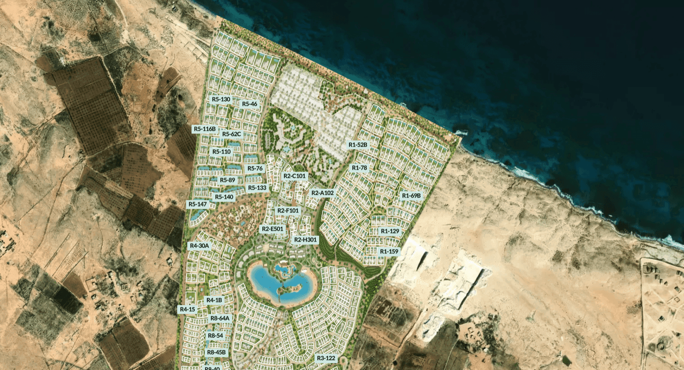 Interactive masterplan of the Ramla project with unit labels